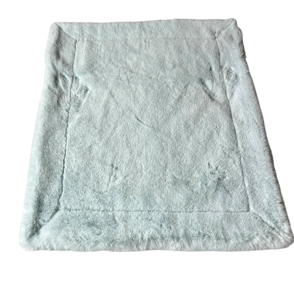 Minky Couture The Minky Corner Plush Faux Fur Blanket Mint Green Kids Throw